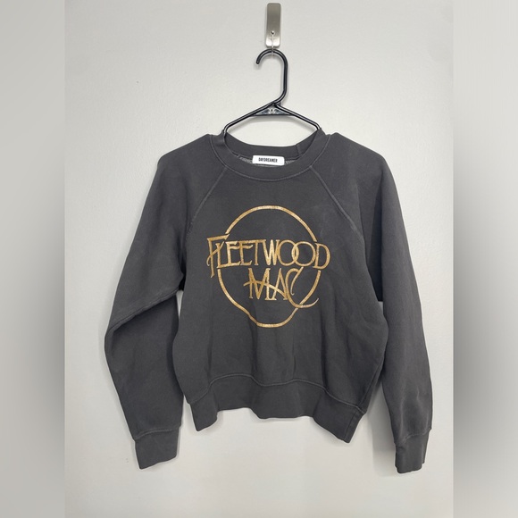 DAYDREAMER FLEETWOOD MAC CIRCLE LOGO RAGLAN CREW IN WASHED BLACK NWT - Picture 6 of 7